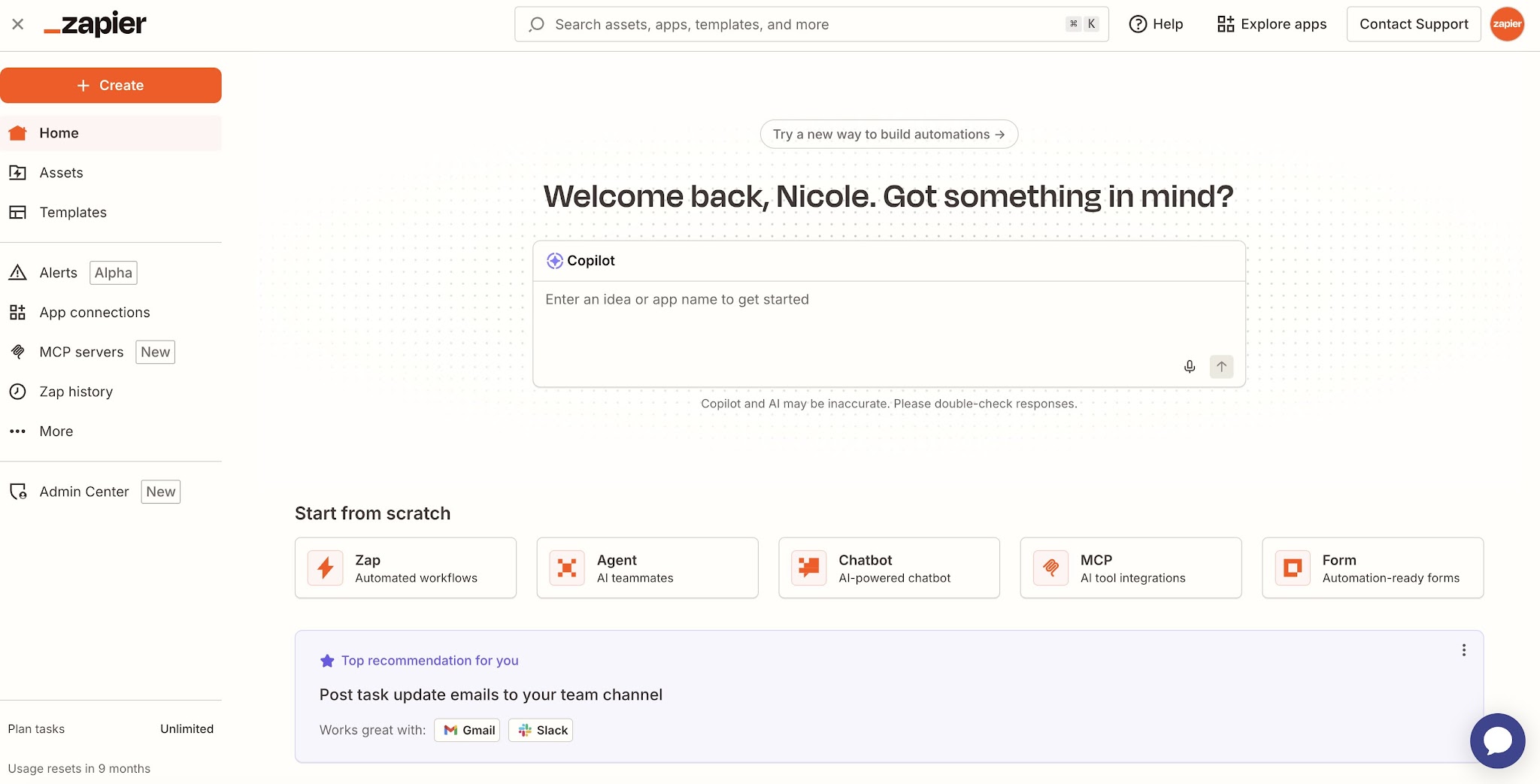 Zapier, our pick for the best AI agent builder for building safely across your tech stack