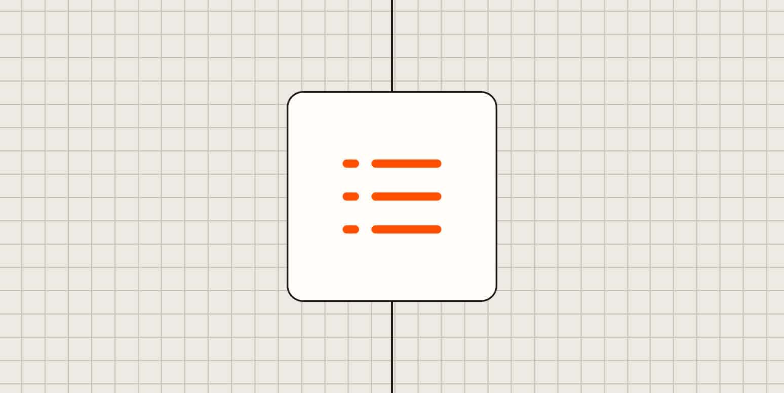 An icon of a bulleted list against a gray background