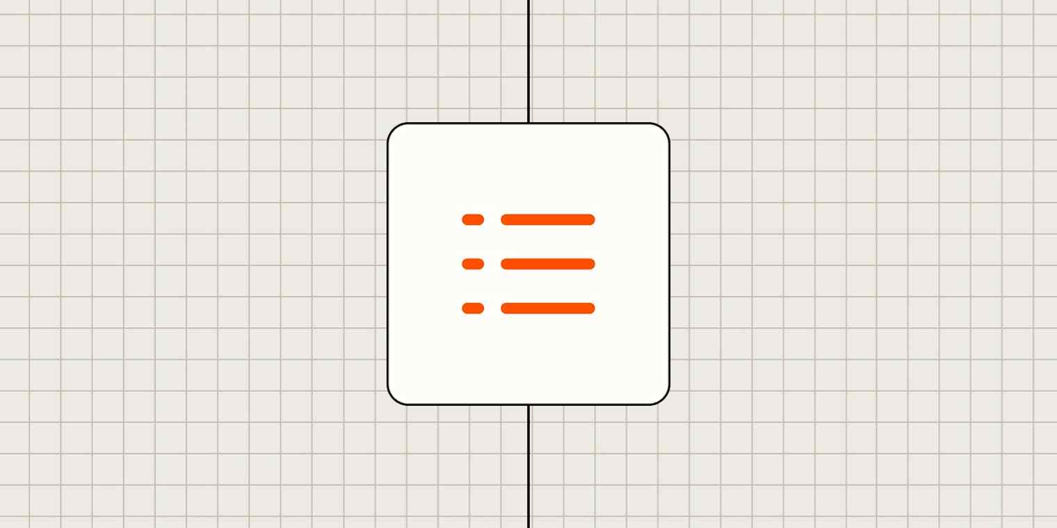 An icon of a bulleted list against a gray background