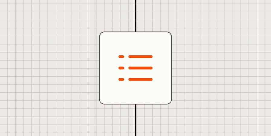 An icon of a bulleted list against a gray background