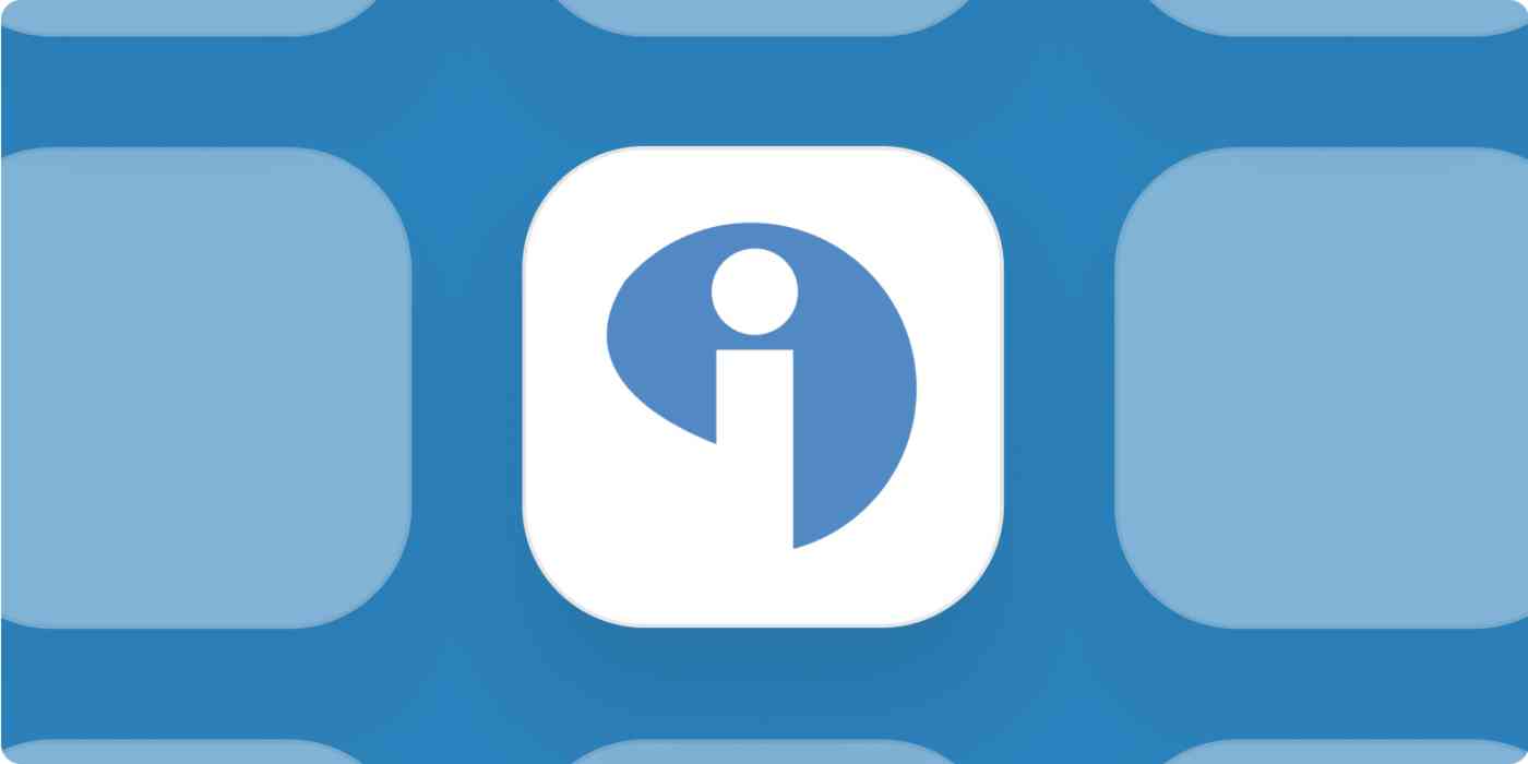 Interact logo on a blue background. 