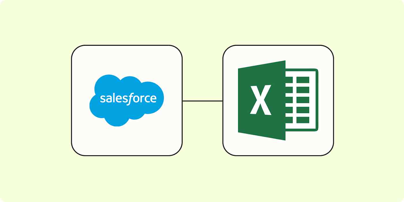 Hero image with the Salesforce and Excel logos