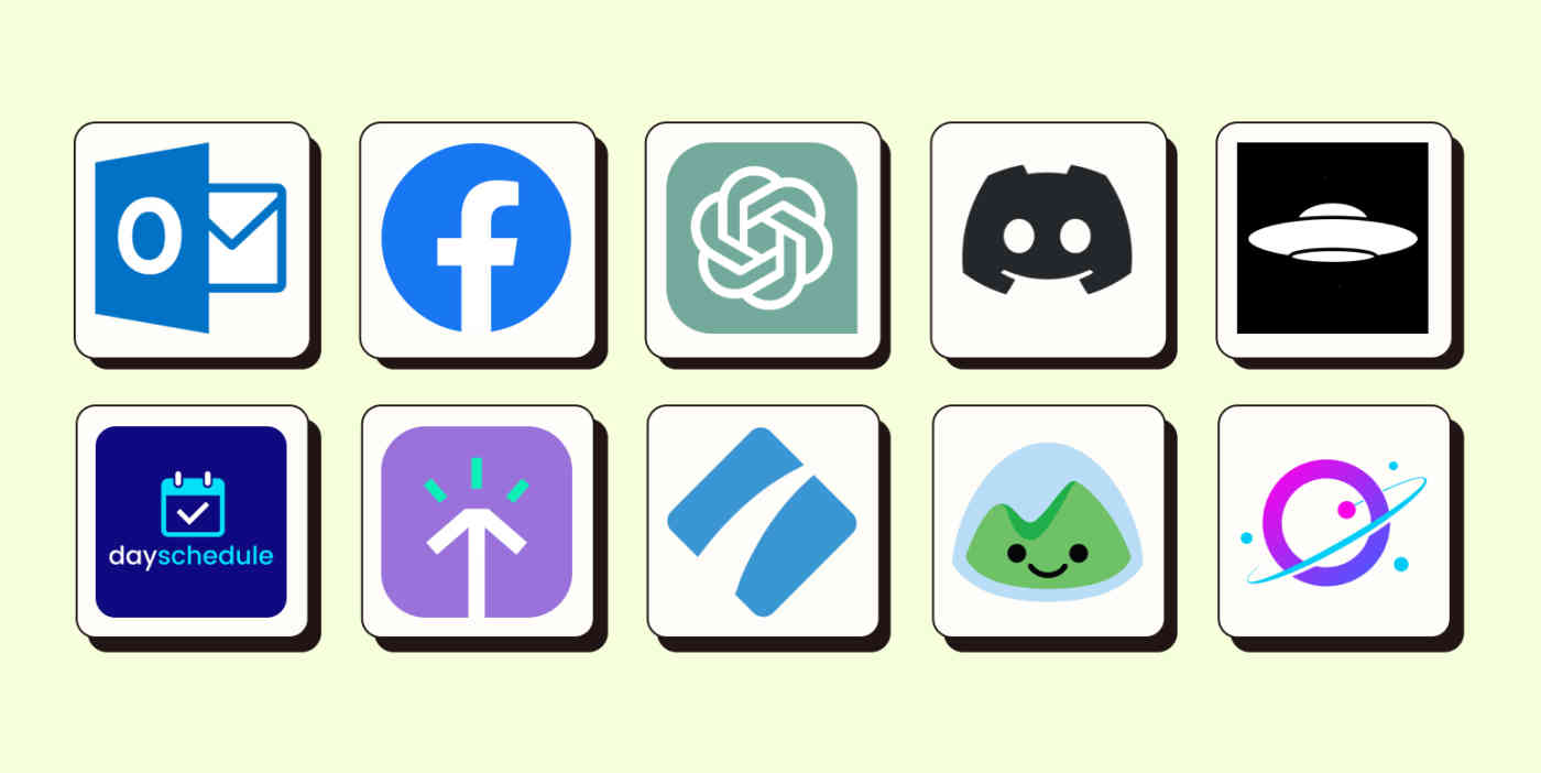 Hero with logos for updated app integrations.