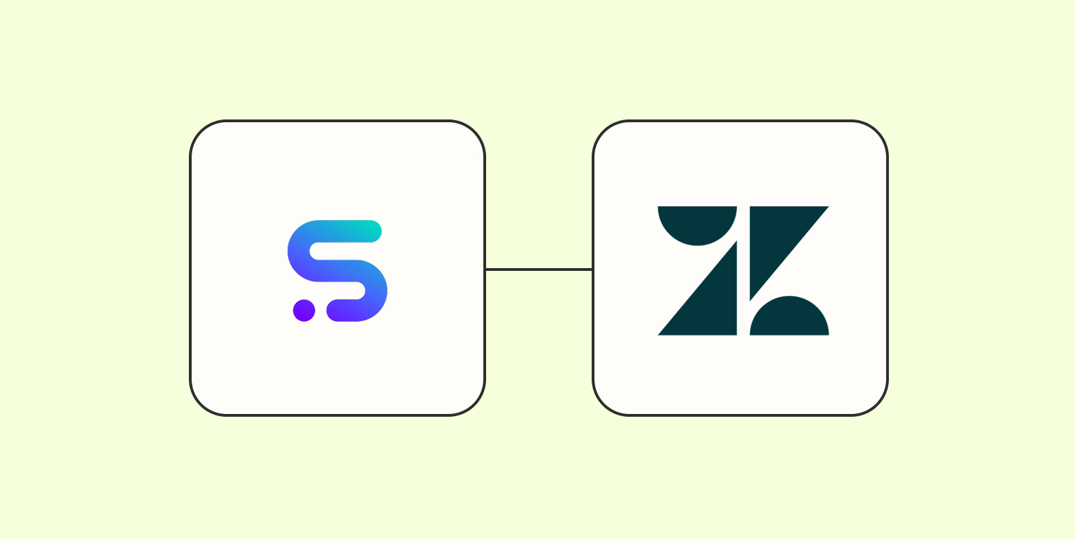 The Synthflow AI logo connected to the Zendesk logo against a lime green background