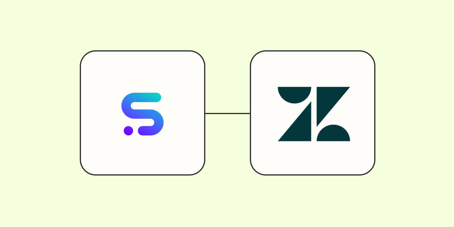 The Synthflow AI logo connected to the Zendesk logo against a lime green background