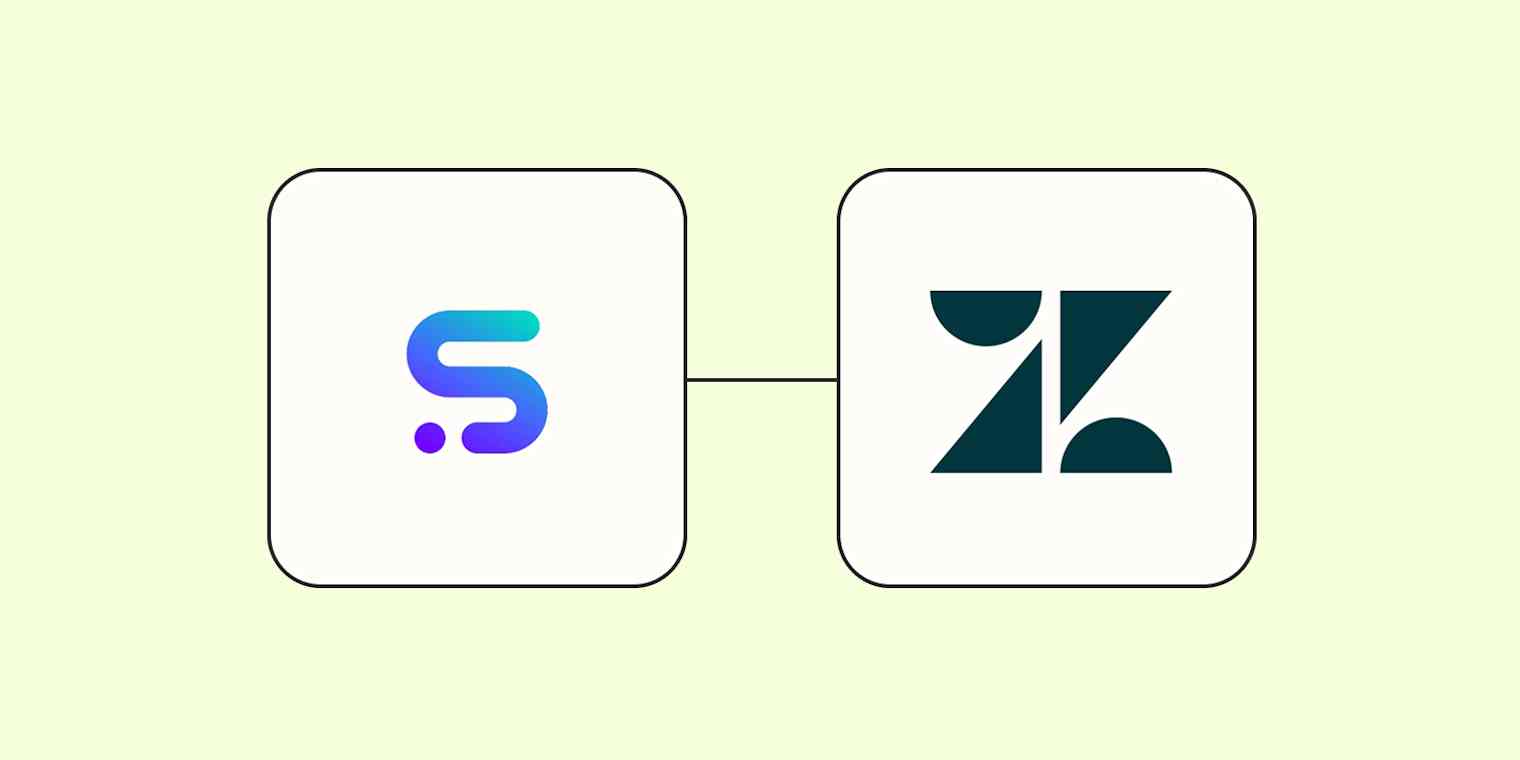 The Synthflow AI logo connected to the Zendesk logo against a lime green background