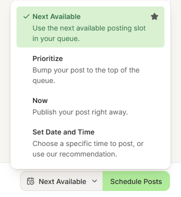 Programación de una publicación en Buffer
