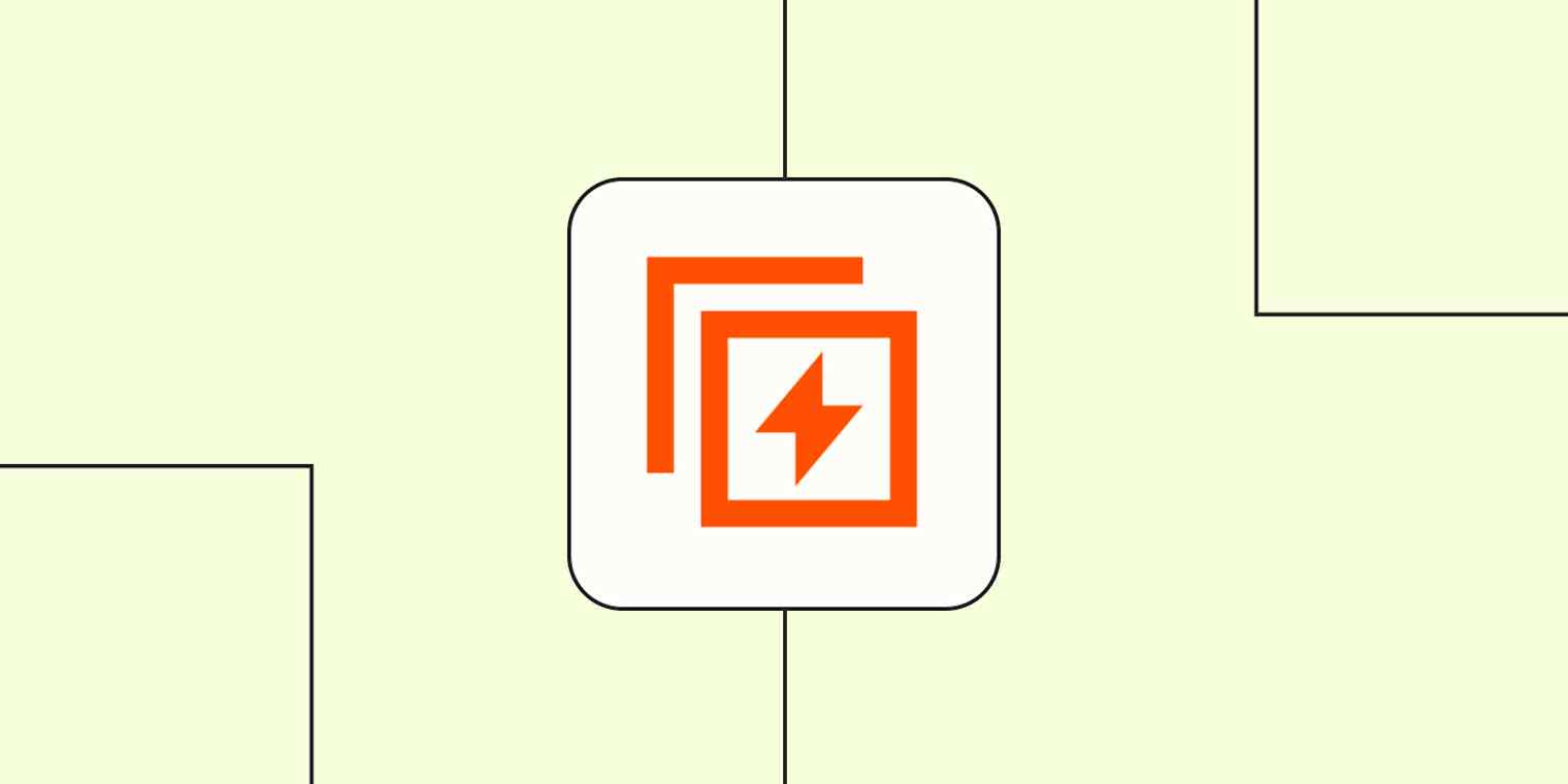 The logo for Sub-Zap by Zapier, represented by orange nested squares and a lightning bolt, against a lime green background