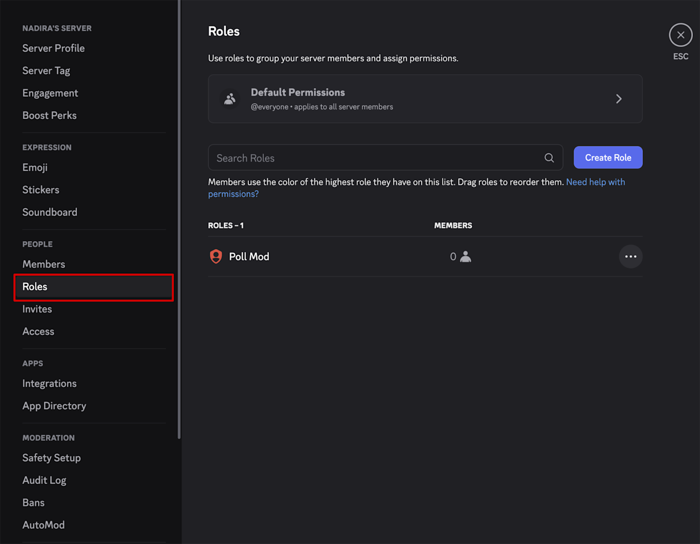 Clicking Roles in Discord