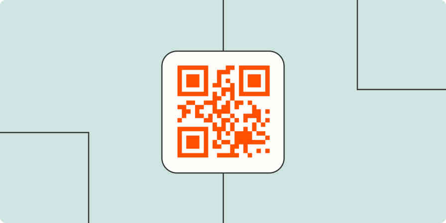 Hero image with an icon of a QR code