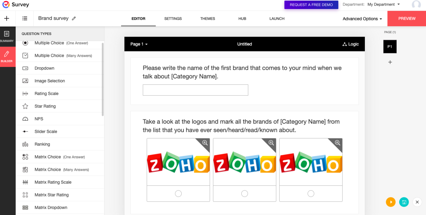 Zoho Survey screenshot