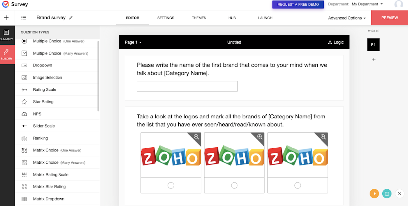 Zoho Survey screenshot