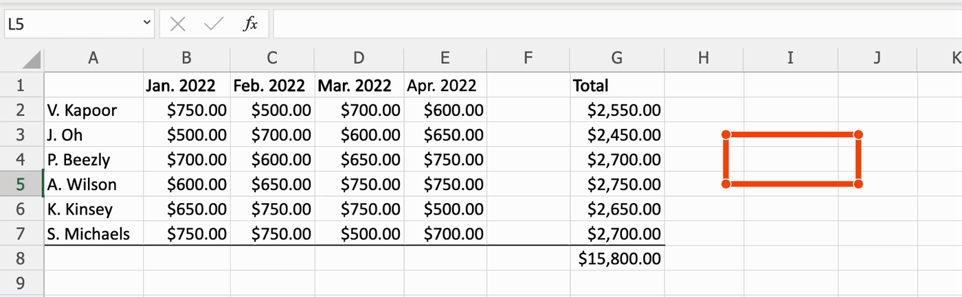 A screen recording of an Excel worksheet. G2's formula =SUM(G2:G7) is updated to include absolute references and pasted into cell I4. The formula in cell I4 returns the same value in cell G2.