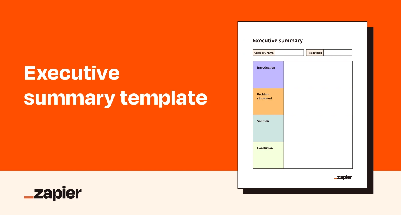 Image showcasing an executive summary template.