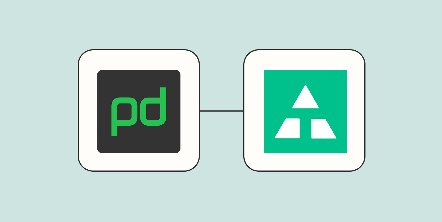 The PagerDuty logo connected to the Telnyx logo against a light blue background