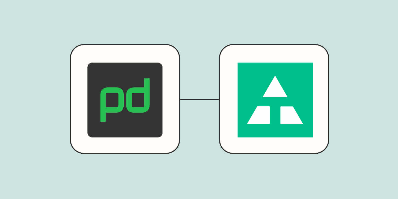 The PagerDuty logo connected to the Telnyx logo against a light blue background