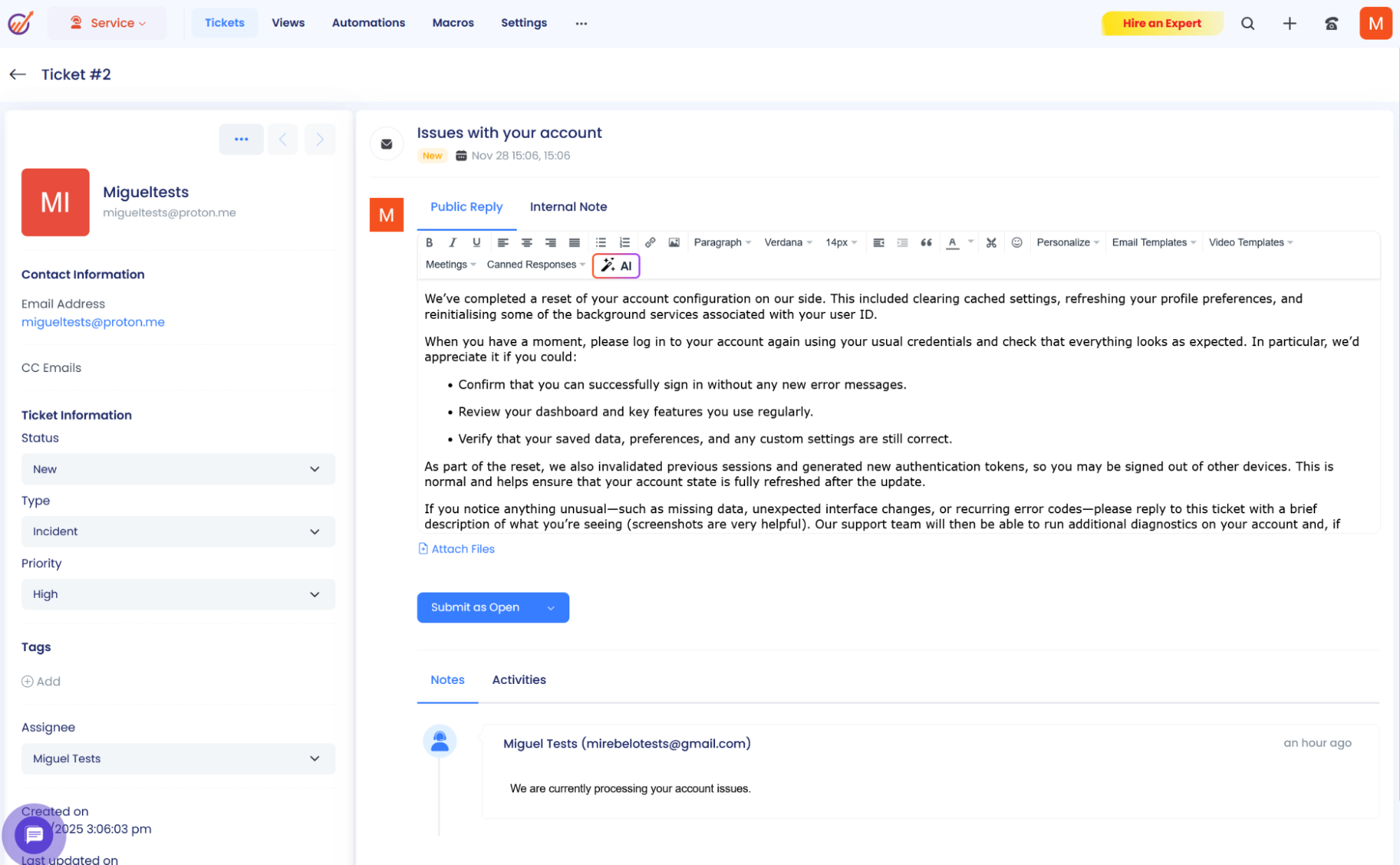 A screenshot of EngageBay, our pick for the best free CRM with built-in help desk and live chat