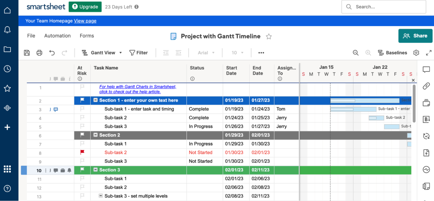 Smartsheet, our pick for the best enterprise project management software for  spreadsheet-based project management