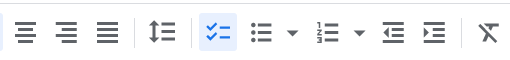 Checklist option in the Google Docs toolbar