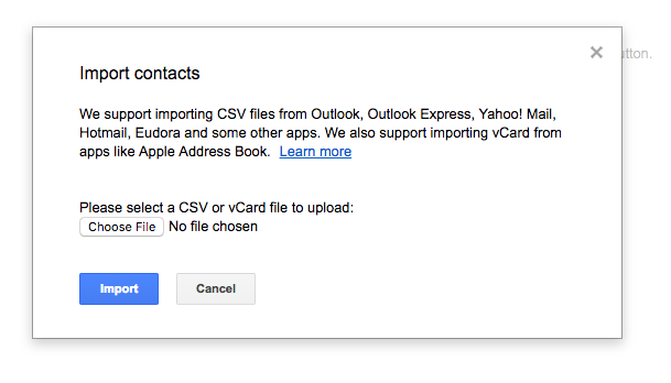 Select your file and Import those contacts.