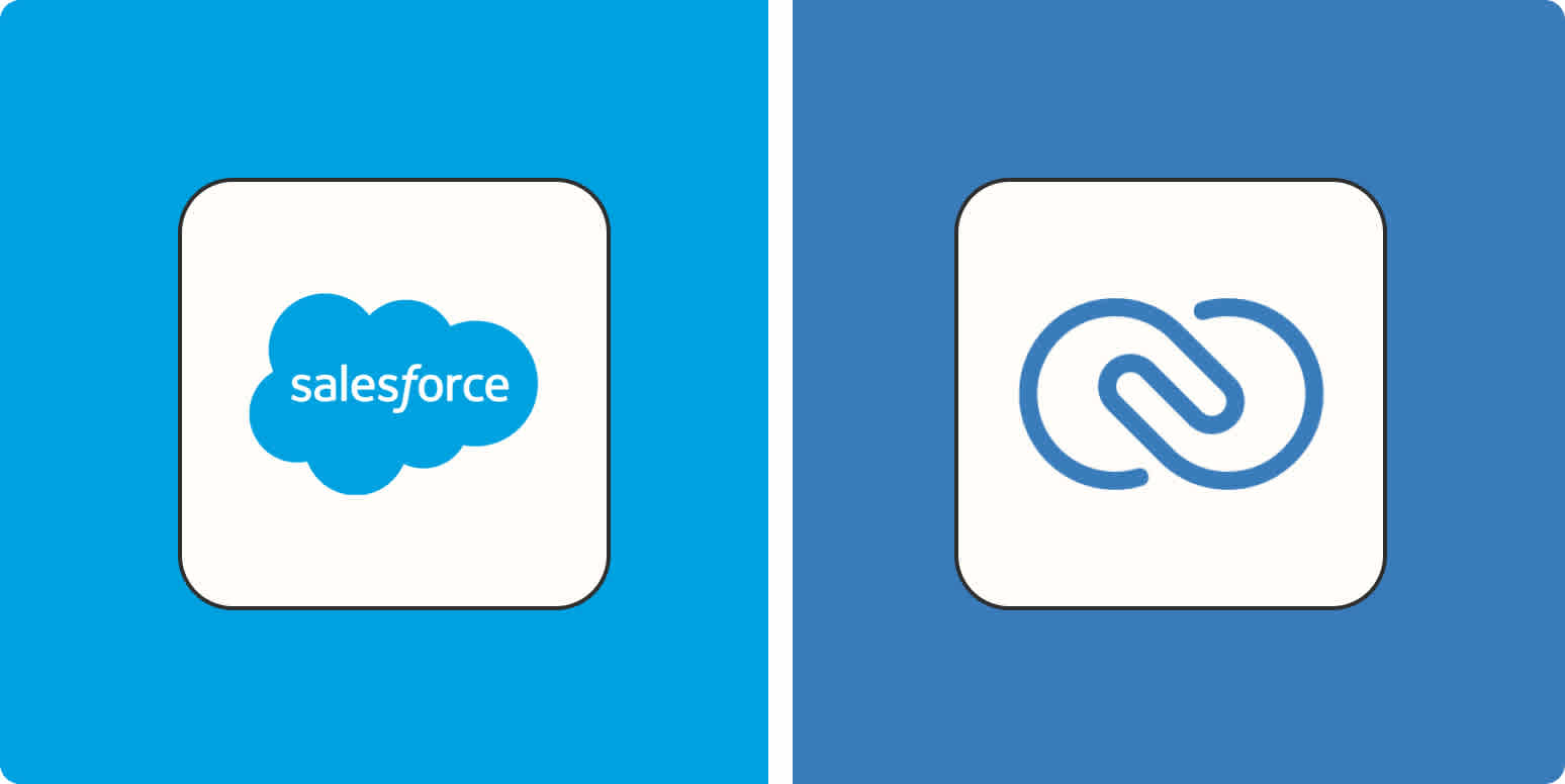 Hero image with the Salesforce and Zoho CRM logos