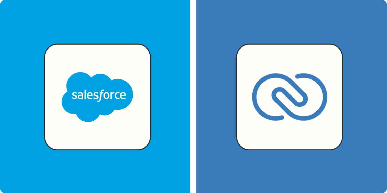 Hero image with the Salesforce and Zoho CRM logos