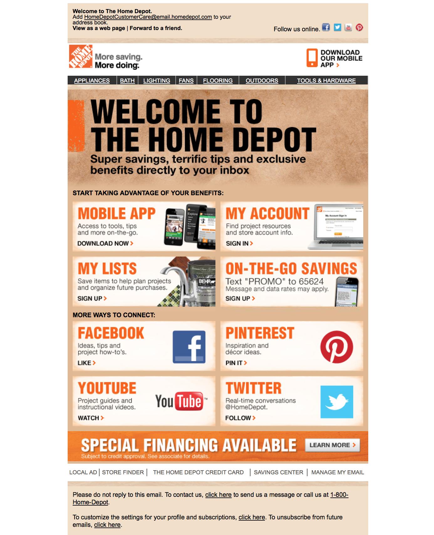 Home Depot email
