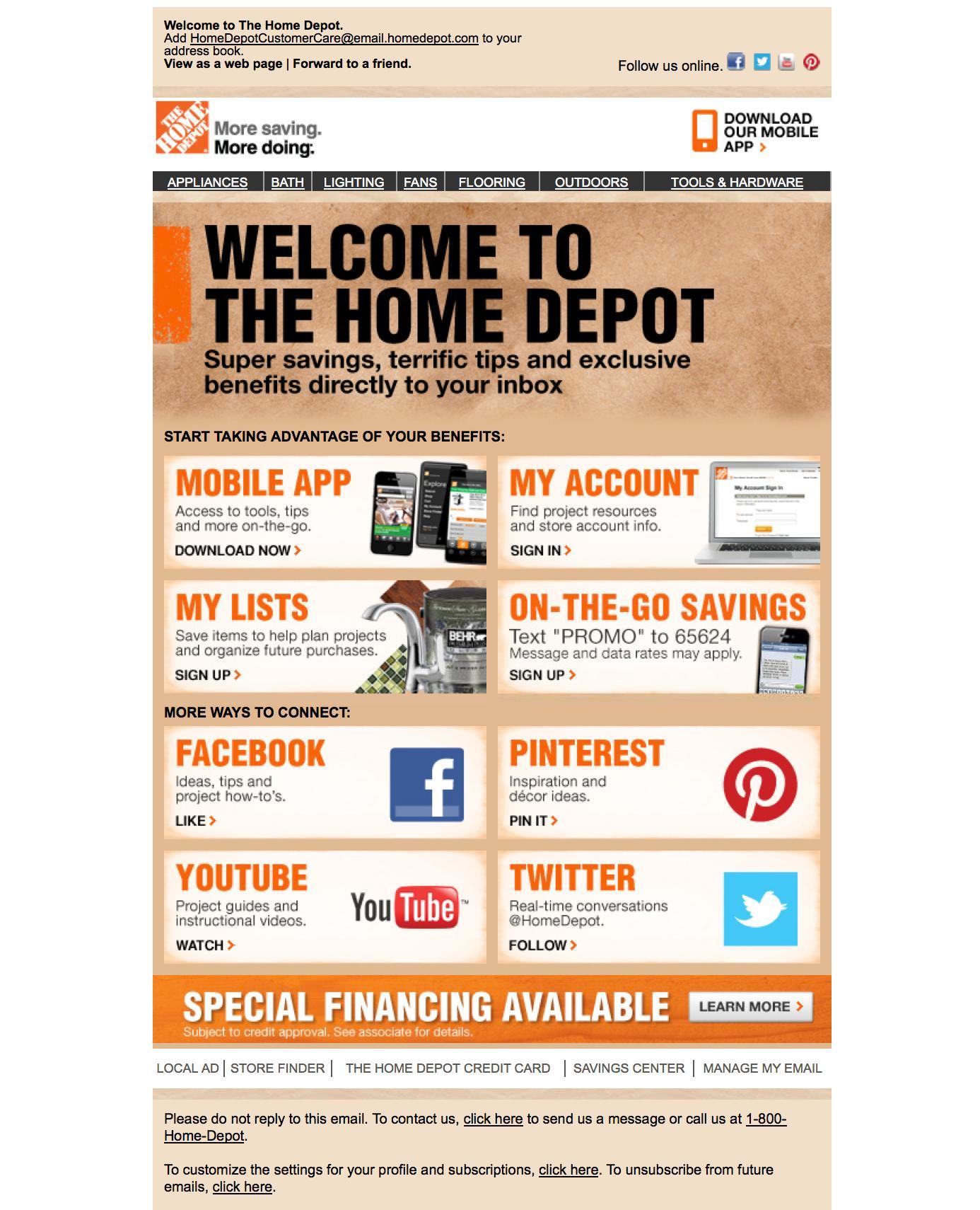 Home Depot email