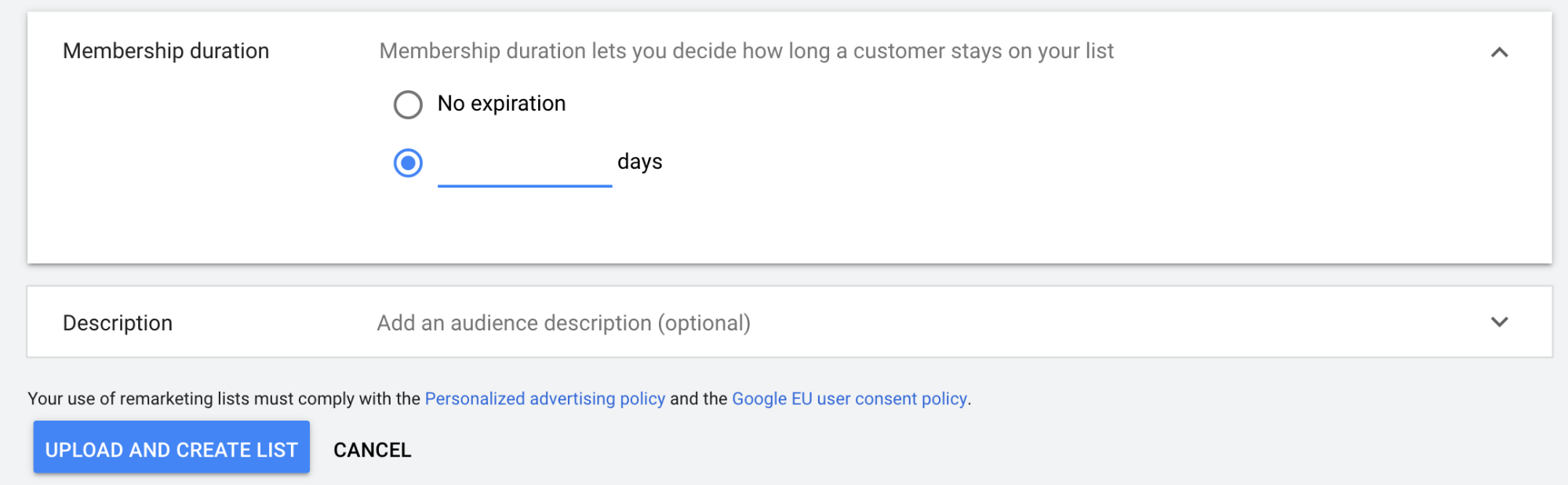 Setting membership duration