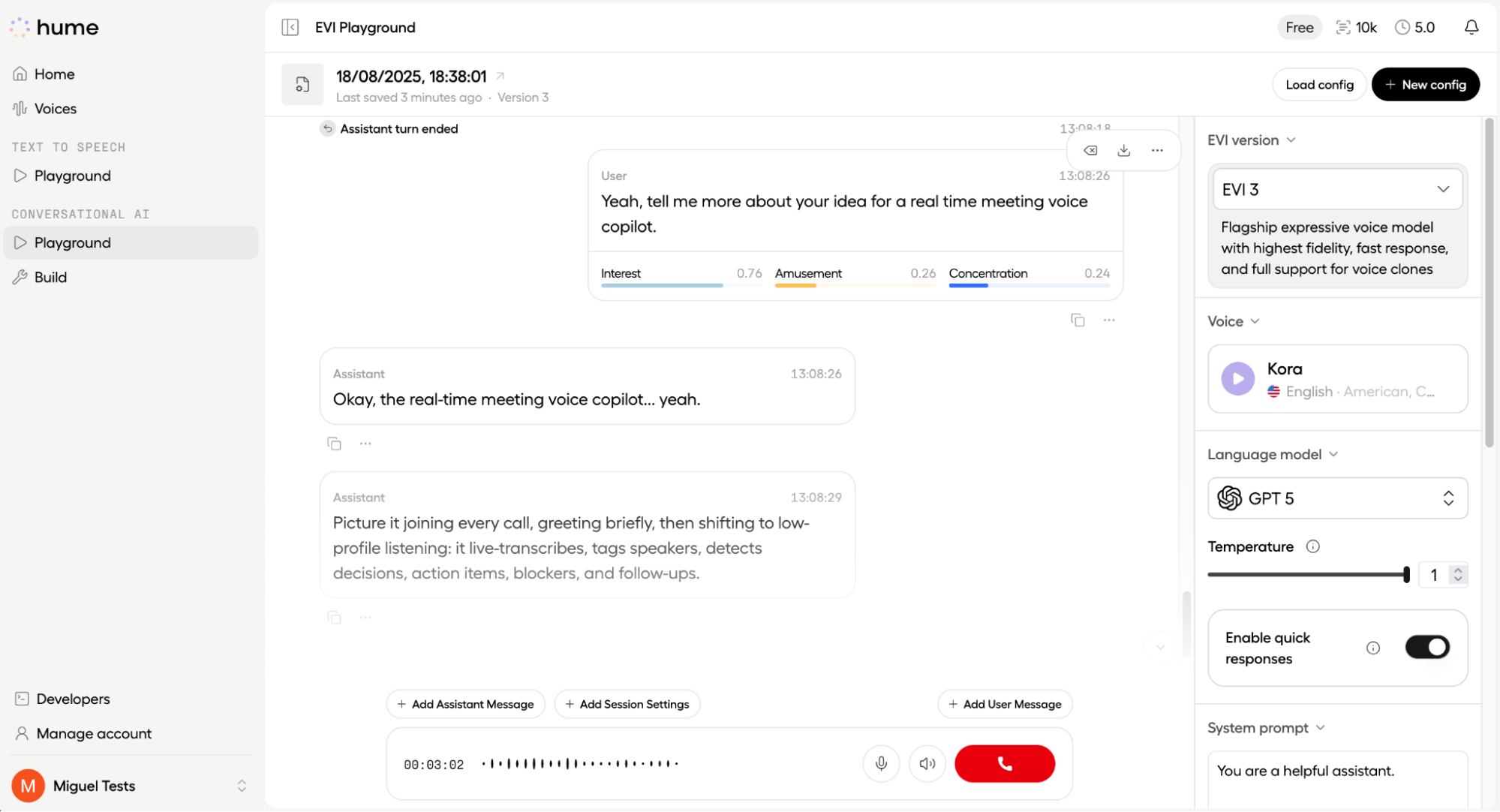 Hume, our pick for the best AI voice generator for designing a voice from a prompt