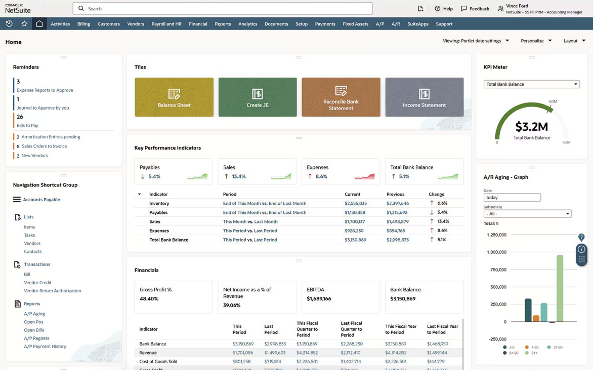 A screenshot of NetSuite, a CPQ software vendor.