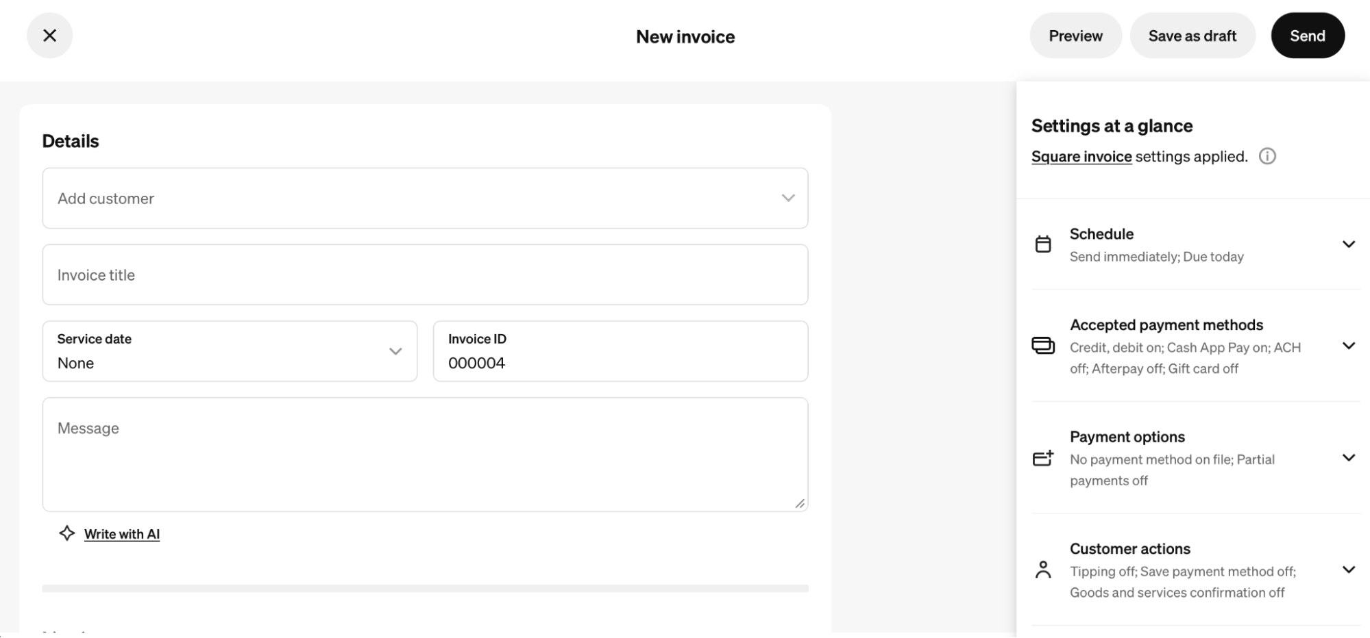 Square, our pick for the best free invoicing software for in-person businesses