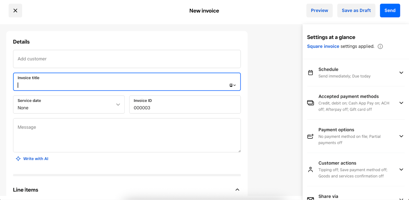 Square, our pick for the best free invoicing software for in-person businesses