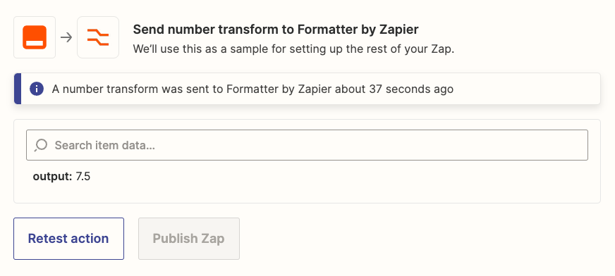 Formatter's Math Operation function will provide the calculation result to use elsewhere in a Zap. 