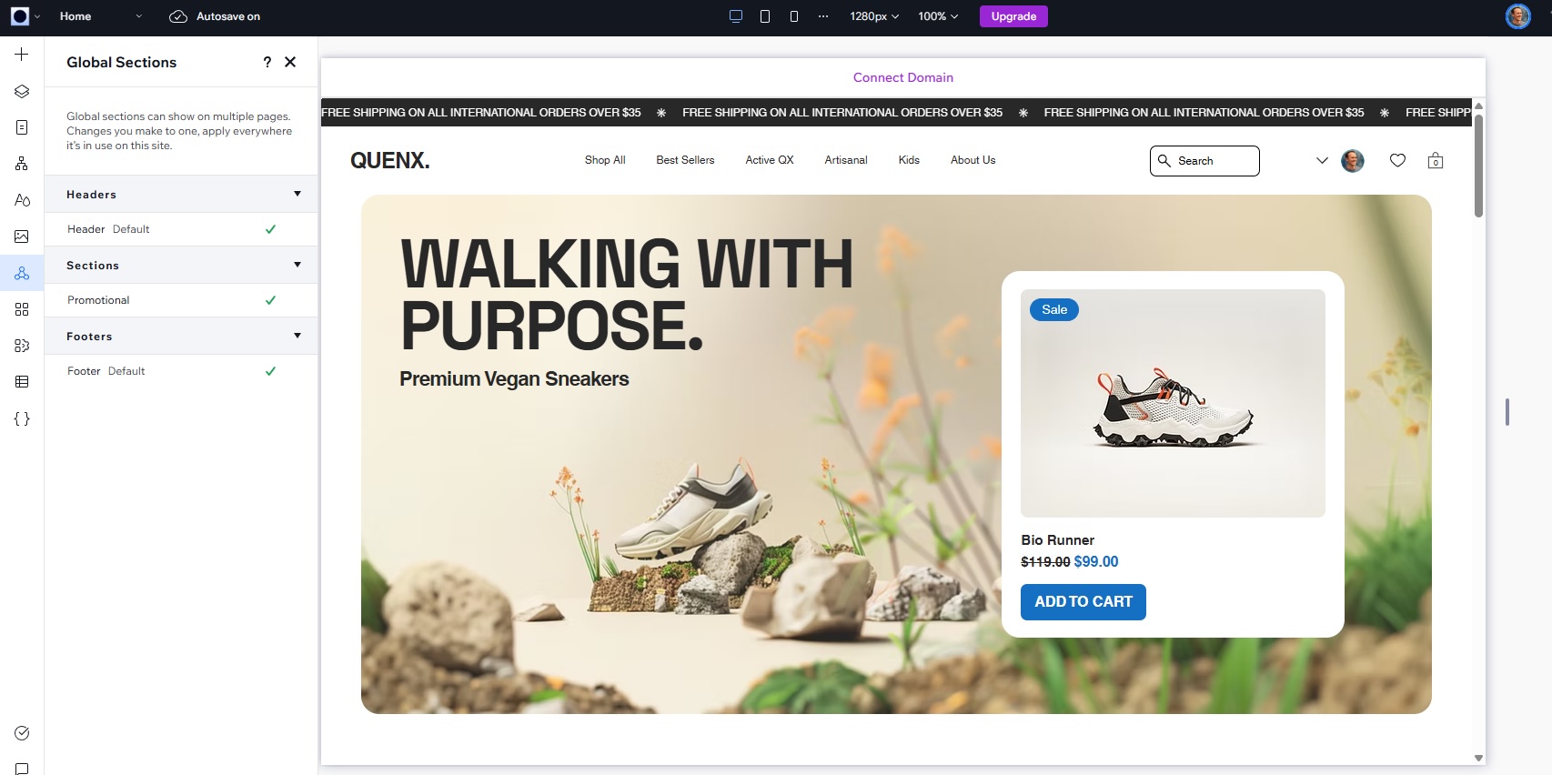 Global sections in Wix