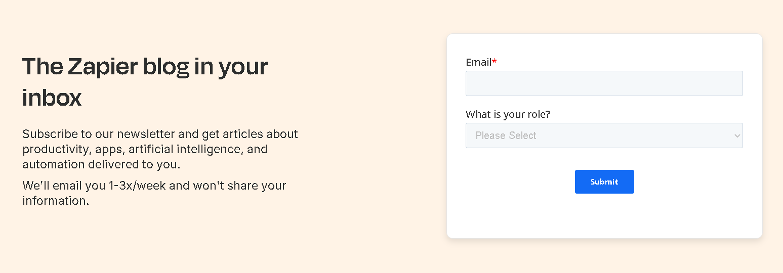Zapier, our pick for the best AI newsletter for AI orchestration and automation inspiration