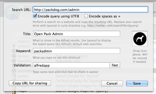 alfred Set Up a System-Wide Super Bookmark 2