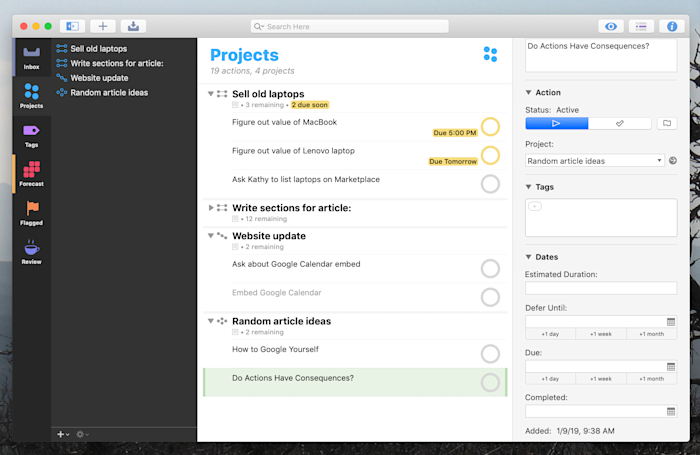 OmniFocus screenshot