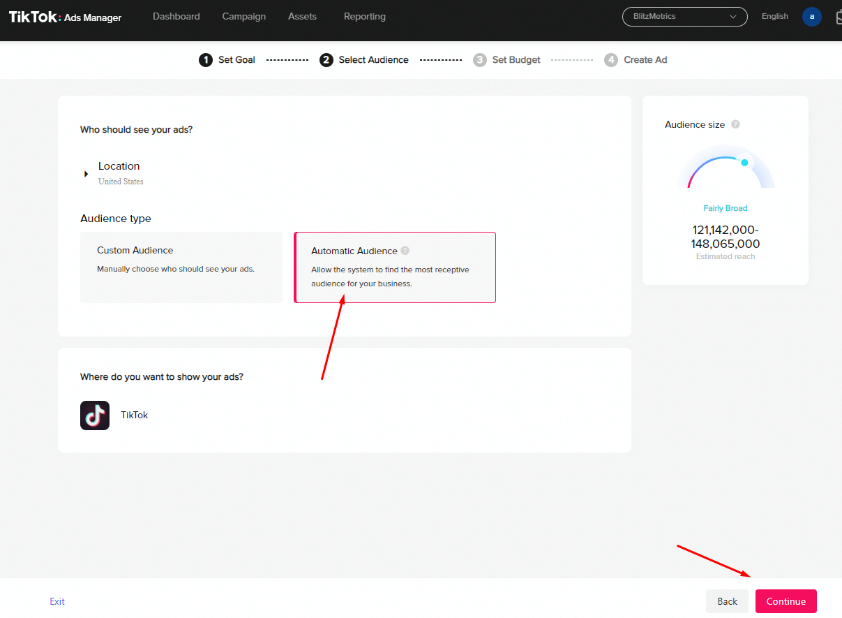 Automatic Audience in TikTok Ads Manager