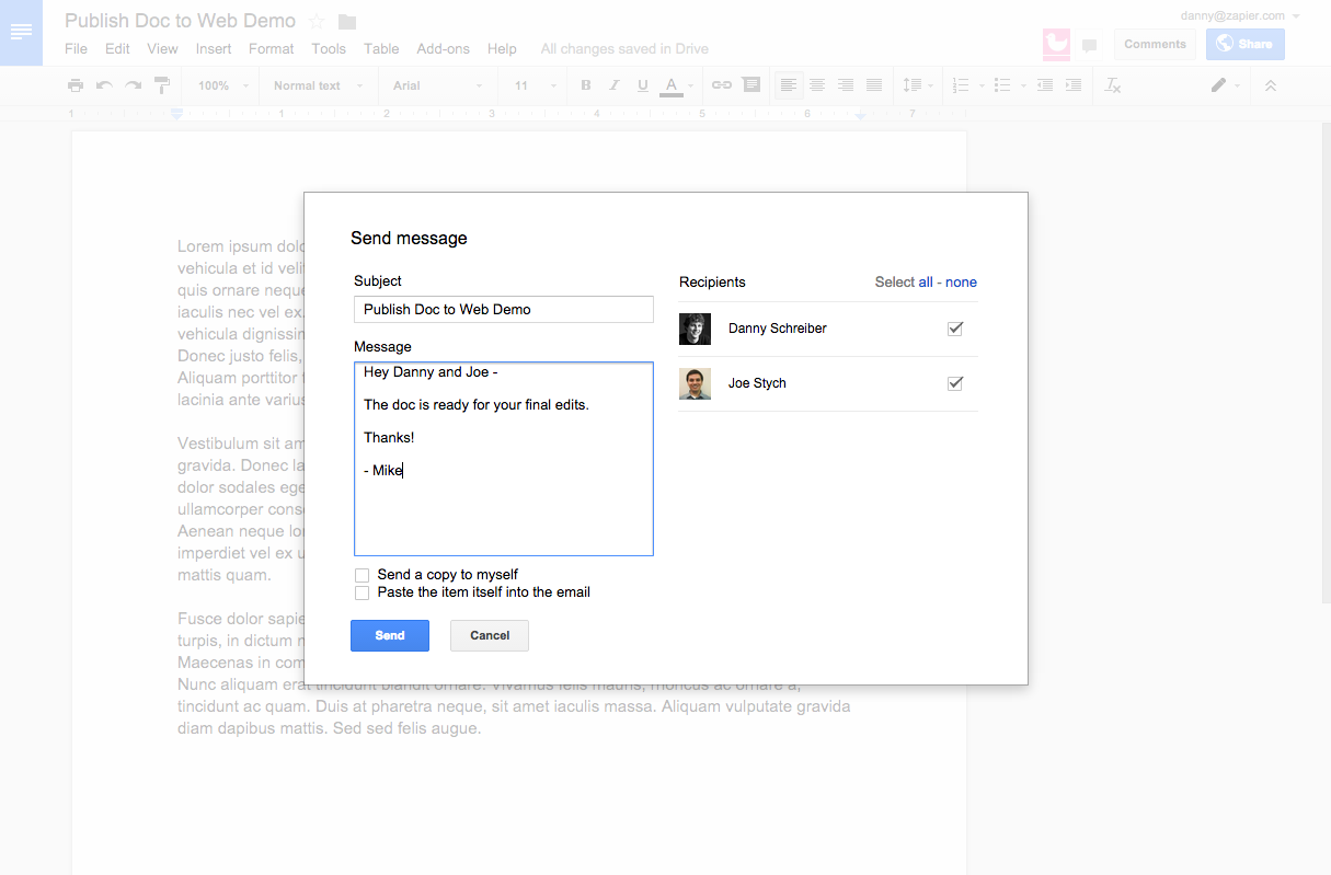 Email Collaborators