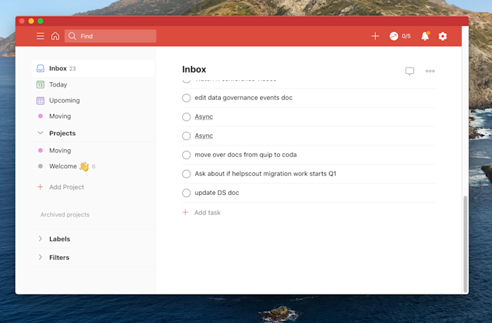 Todoist screenshot