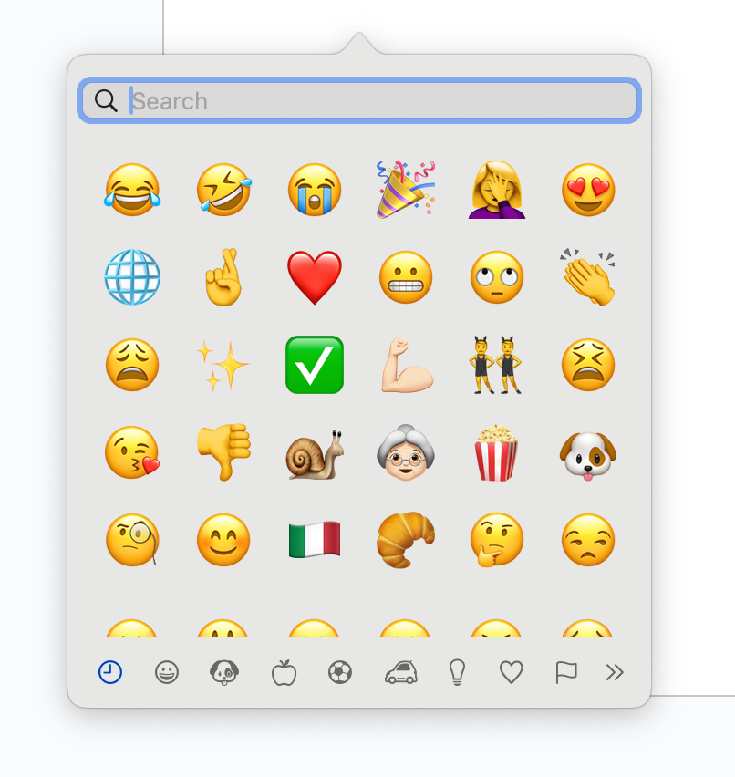 The emoji keyboard on Mac