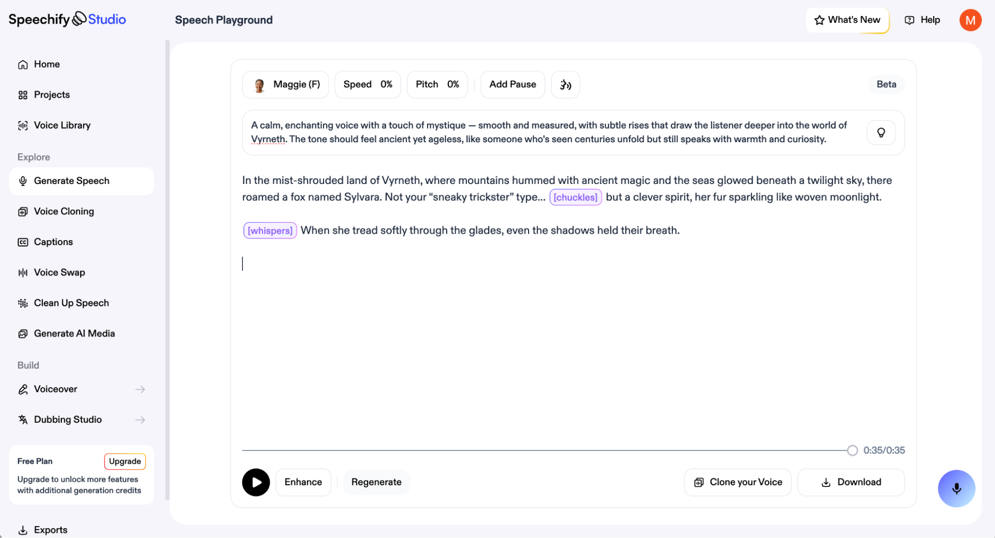 Speechify, our pick for the best AI voice generator for human-like cadence