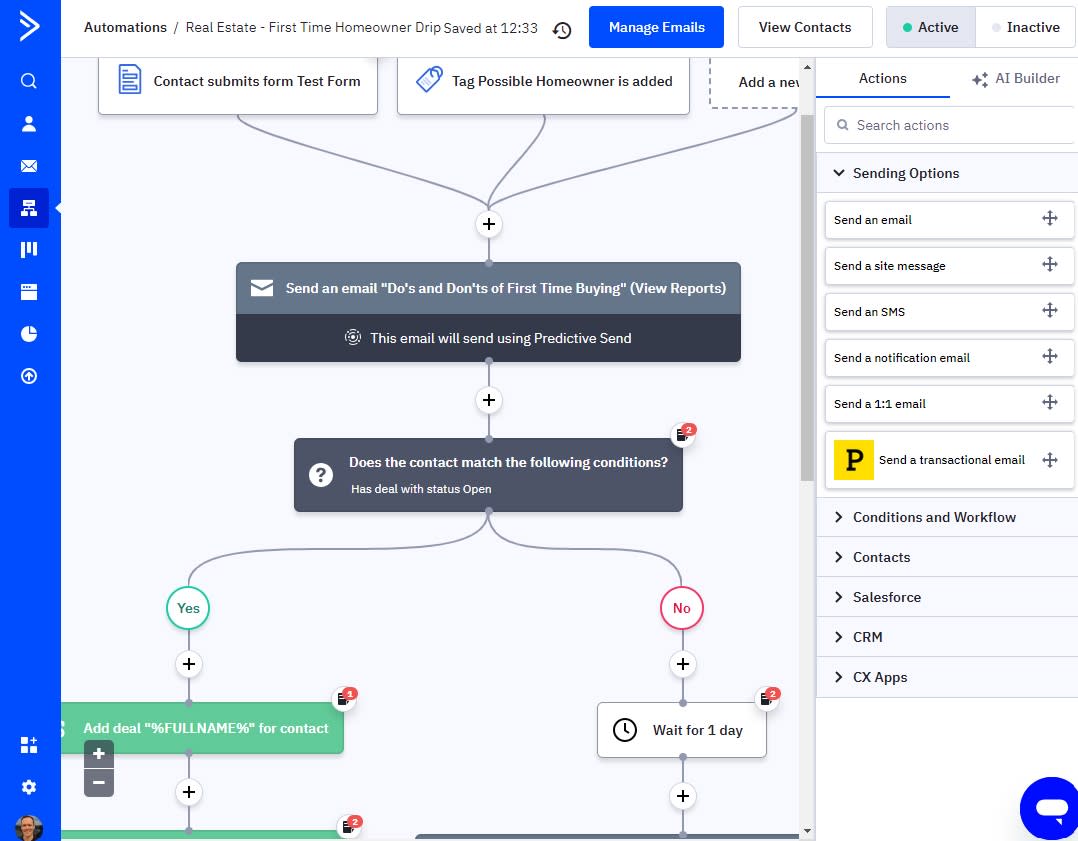 An ActiveCampaign automation template