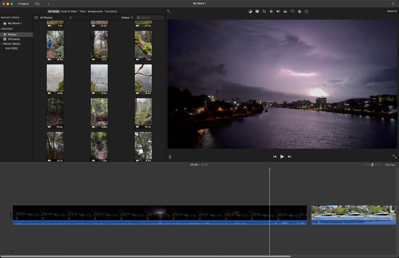 iMovie, our pick for the best free video editor for Apple users