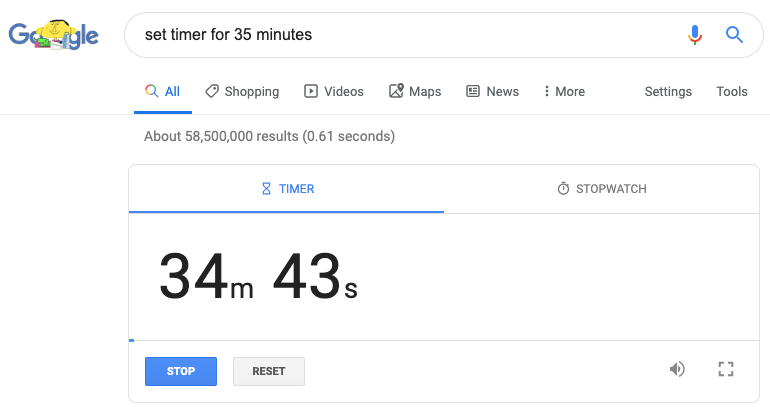 timer in Google