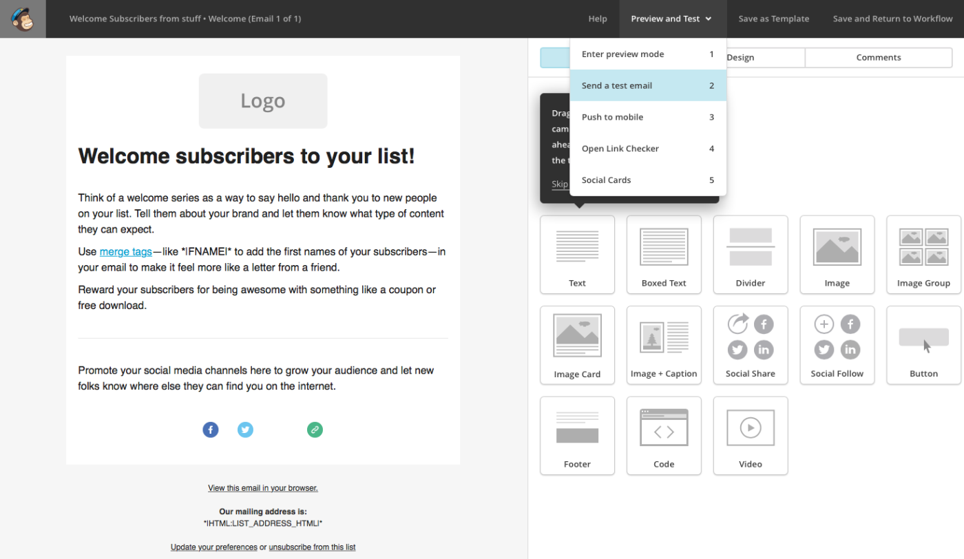 Mailchimp automatiserad e-post