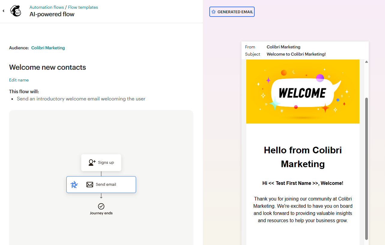 Mailchimp's AI-powered automation flows