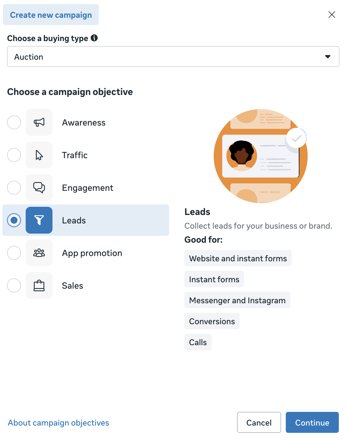 Screenshot of Meta's Ads Manager