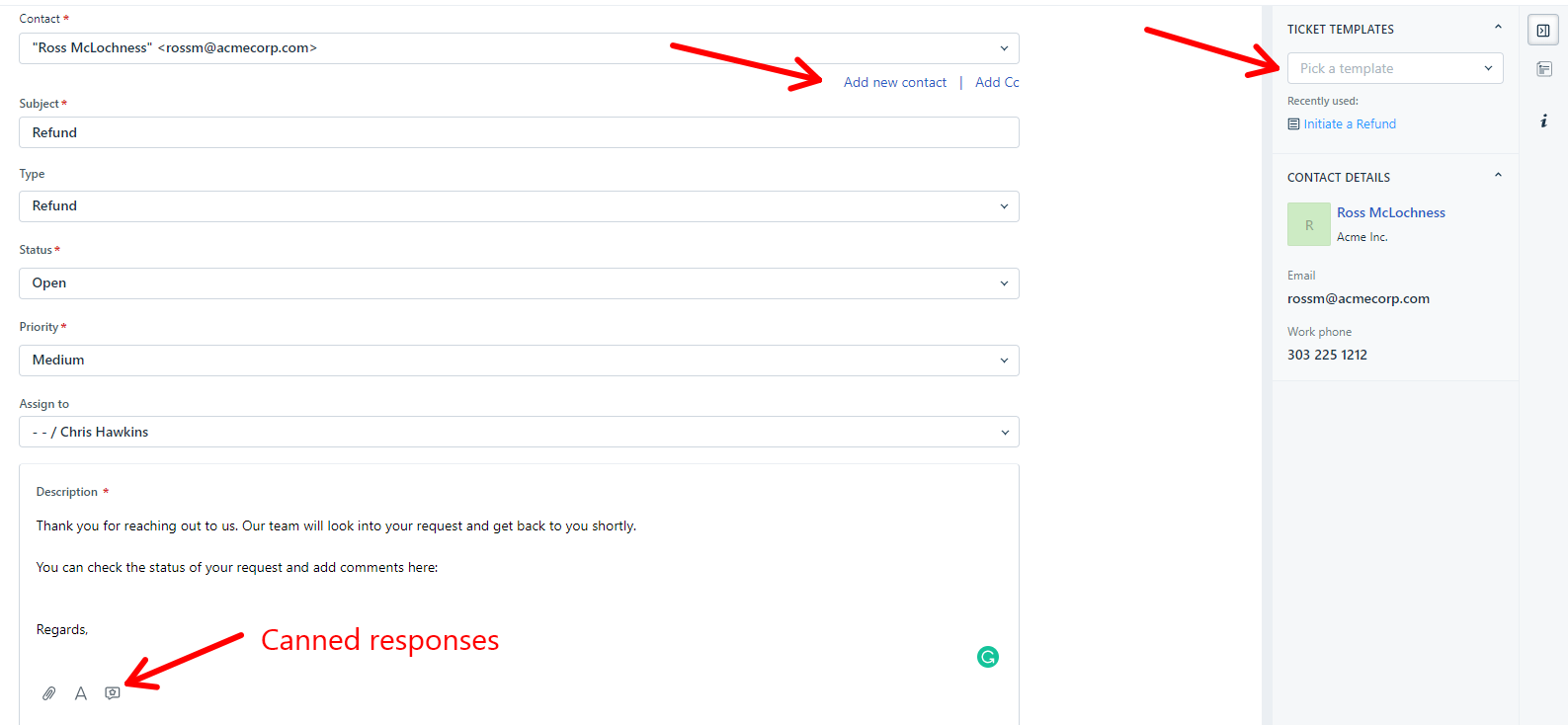 Freshdesk support tickets